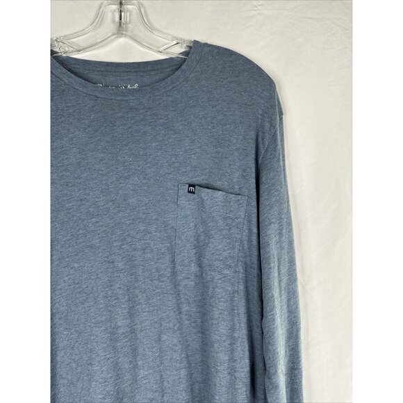 Travis Mathew Long Sleeve T-shirt Mens Size M Blue Palm Trees Golf Beach - Picture 5 of 14
